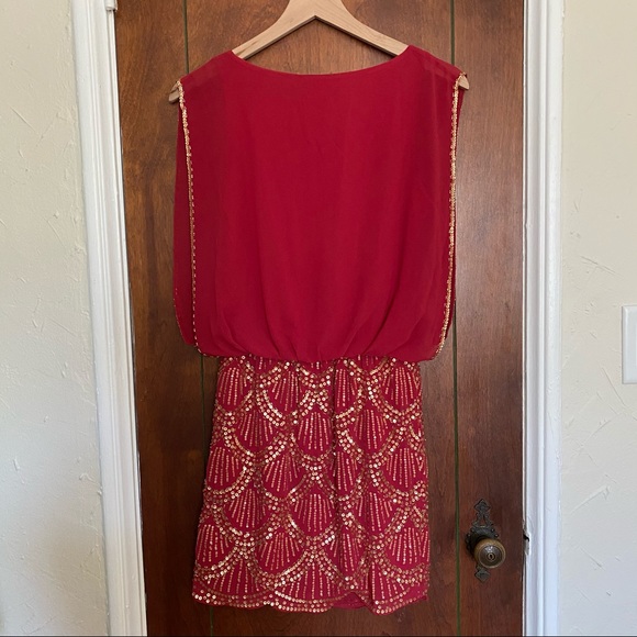 Sequined Fitted Skirt Dress - Picture 3 of 5